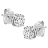 Sterling Silver 1/3 cttw Lab Grown Diamond Cluster Earring (F-G Color, VS2-SI1 Clarity)