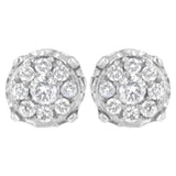 Sterling Silver 1/3 cttw Lab Grown Diamond Cluster Earring (F-G Color, VS2-SI1 Clarity)