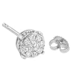 Sterling Silver 1/3 cttw Lab Grown Diamond Cluster Earring (F-G Color, VS2-SI1 Clarity)