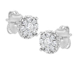 .925 Sterling Silver 1/2 cttw Lab Grown Diamond Composite Earring (F-G Color, VS2-SI1 Clarity)