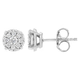 .925 Sterling Silver 1/2 cttw Lab Grown Diamond Composite Earring (F-G Color, VS2-SI1 Clarity)