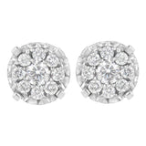 .925 Sterling Silver 1/2 cttw Lab Grown Diamond Composite Earring (F-G Color, VS2-SI1 Clarity)