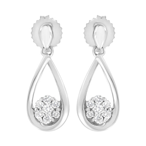 .925 Sterling Silver 1/3 cttw Lab Grown Diamond Drop Earring (F-G Color, VS2-SI1 Clarity)