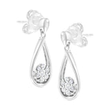 .925 Sterling Silver 1/3 cttw Lab Grown Diamond Drop Earring (F-G Color, VS2-SI1 Clarity)