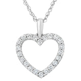 Sterling Silver 1/2 cttw Lab Grown Diamond Heart Pendant Necklace (F-G Color, VS2-SI1 Clarity)