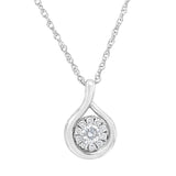 .925 Sterling Silver 1/4 cttw Lab Grown Diamond Drop Pendant Necklace (F-G Color, VS2-SI1 Clarity)