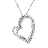 .925 Sterling Silver 1/3 cttw Lab Grown Diamond Heart Pendant Necklace (F-G Color, VS2-SI1 Clarity)