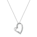 .925 Sterling Silver 1/3 cttw Lab Grown Diamond Heart Pendant Necklace (F-G Color, VS2-SI1 Clarity)