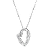 .925 Sterling Silver 1/3 cttw Lab Grown Diamond Heart Pendant Necklace (F-G Color, VS2-SI1 Clarity)