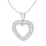 .925 Sterling SIlver 1 cttw Lab Grown Diamond Heart Pendant Necklace (F-G Color, VS2-SI1 Clarity)