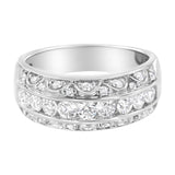 .925 Sterling Silver 1 cttw Lab Grown Cocktail Band Ring (F-G Color, VS2-SI1 Clarity)