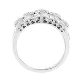 .925 Sterling Silver 1/2 cttw Lab Grown Diamond 5 Flower Ring (F-G Color, VS2-SI1 Clarity)