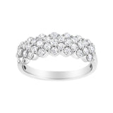 .925 Sterling Silver 1 cttw Lab Grown Diamond Cluster Band Ring (F-G Color, VS2-SI1 Clarity)