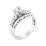 .925 Sterling Silver 3/4 cttw Lab Grown Diamond Engagement Ring and Band Set (F-G Color, VS2-SI1 Clarity)