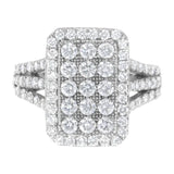 .925 Sterling Silver 1 9/10 cttw Lab Grown Diamond Cluster Ring (F-G Color, VS2-SI1 Clarity)