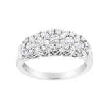 .925 Sterling Silver 1 cttw Lab Grown Diamond Composite Engagement Band Ring (F-G Color, VS2-SI1 Clarity)