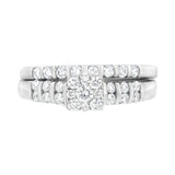 .925 Sterling Silver 3/4 cttw Lab Grown Diamond Engagement Ring and Band set (F-G Color, VS2-SI1 Clarity)