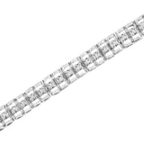 .925 Sterling Silver 1/10 Cttw Diamond Double-Link 7" Rolex Tennis Bracelet (I-J Color, I3 Clarity) - 7.25"