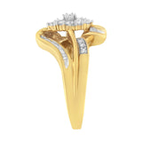 10K Yellow Gold 1/2 cttw Diamond Cluster Cocktail Ring (J-K Clarity, I1-I2 Color)