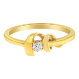 10kt Yellow Gold 1/10 Cttw Brilliant Round-cut Diamond Swirling Solitaire Promise Ring (H-I Color, SI2-I1 Clarity)