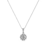 .925 Sterling Silver Diamond Accent Sunburst Milgrain 18" Pendant Necklace (I-J Color, I1-I2 Clarity)