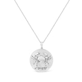 .925 Sterling Silver Diamond Accent Cancer Zodiac Design 18" Pendant Necklace Medallion (K-L Color, I1-I2 Clarity)