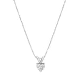 14K White Gold 3-Prong Set Heart Shaped Solitaire Diamond 18" Pendant Necklace (H-I Color, VS2-SI1 Clarity) - Choice of Carat Weight (3300) - Pack Of: 1