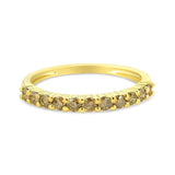 10K Yellow Gold Plated .925 Sterling Silver 1/4 Cttw Champagne Diamond 11 Stone Band Ring (K-L Color, I1-I2 Clarity)