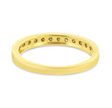 10K Yellow Gold Plated .925 Sterling Silver 1/4 Cttw Champagne Diamond 11 Stone Band Ring (K-L Color, I1-I2 Clarity)