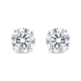 IGI Certified 14K White Gold Lab Grown 4 Prong Push Back Diamond Stud earrings (G-H Color, VS2-SI1 Clarity)