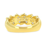 10K Yellow Gold 1.00 Cttw S Link Two Row Diamond Band Ring (K-L Color, I1-I2 Clarity)