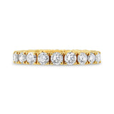 14K Yellow Gold 2.00 Cttw Shared Prong Set Round Cut Diamond Eternity Band (J-K Color, VS1-VS2 Clarity)