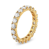 14K Yellow Gold 2.00 Cttw Shared Prong Set Round Cut Diamond Eternity Band (J-K Color, VS1-VS2 Clarity)