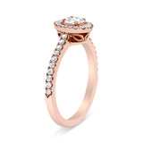 18K Rose Gold 1/2 Cttw Composite Marquise Composite Diamond Oval Shaped Halo Engagement Ring (F-G Color, VS1-VS2 Clarity)