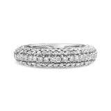 14K White Gold 2 1/2 Cttw Round-Cut Diamond Cluster Band Ring (H-I Color, SI1-SI2 Clarity)