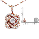 14K Rose Gold 1.00 Cttw Diamond Criss Cross Infinite Swirl "18" Pendant Necklace (H-I Color, SI2-I1 Clarity)