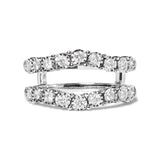 14k White Gold 1/2 Cttw Miracle Set Diamond Enhancer Wrap Ring Guard (H-I Color, I1-I2 Clarity)