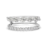 14k White Gold 1/2 Cttw Diamond Enhancer Wrap Ring Guard ( I-J Color, I2-I3 Clarity)