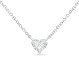 14k White Gold 1/4 Cttw Lab Grown Heart Shape Diamond Solitaire 18" Pendant Necklace (E-F Color, SI1-SI2 Clarity)