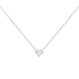 14k White Gold 1/4 Cttw Lab Grown Heart Shape Diamond Solitaire 18" Pendant Necklace (E-F Color, SI1-SI2 Clarity)