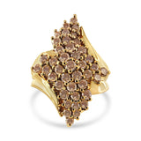 14K Yellow Gold Plated .925 Sterling Silver 2.00 Cttw Diamond Cluster Ring (Champagne Color, I2-I3 Clarity)