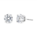 .925 Sterling Silver 1/4 Cttw Miracle Set Princess-Cut Diamond Solitaire Stud Earrings (I-J Color, SI1-SI2 Clarity)