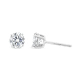 .925 Sterling Silver 1/4 Cttw Miracle Set Princess-Cut Diamond Solitaire Stud Earrings (I-J Color, SI1-SI2 Clarity)