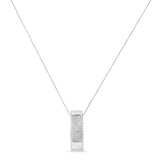 14K Gold 1/2 Cttw Invisible Set Princess Cut Diamond Vertical Bar Block Pendant 18" Necklace (H-I Color, SI2-I1 Clarity)