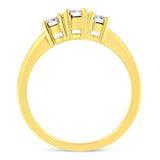 10K Yellow Gold 3.0 Cttw Diamond Eight-Row Bypass Crossover Statement Band Ring (H-I Color, I2-I3 Clarity)