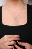 18K Rose Gold 3/4 Cttw Diamond and Purple Amethyst Cluster Heart Shape 18" Pendant Necklace (G-H Color, SI1-SI2 Clarity)