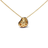 18K Yellow Gold Blue Enamel 1/10 Cttw Round Pave Diamonds Heart Shape 18" Pendant Necklace  (G-H Color, SI1-SI2 Clarity) - Adjustable up to 16" - 18"