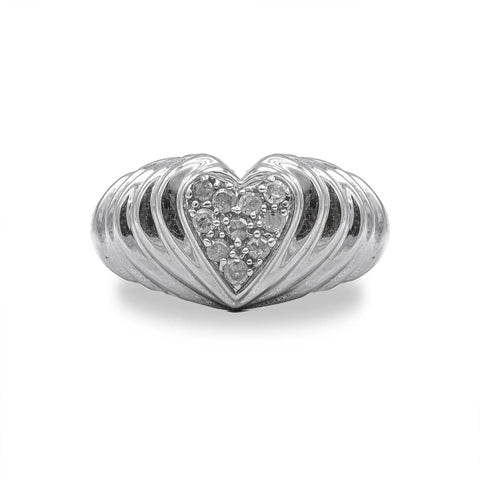 .925 Sterling Silver 1/6 Cttw Round Diamond 