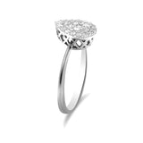 10K White Gold 3/8 Cttw Round-Cut Lab Grown Diamond Cluster Pear Promise Ring (G-H Color, VS2-SI1 Clarity)