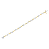 14K Two-Tone Gold 1.00 Cttw Princess-Cut Diamond Chain Link 7" Bracelet (H-I Color, SI1-SI2 Clarity)